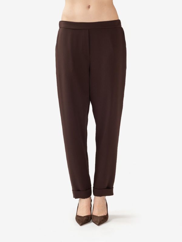 P.A.R.O.S.H. Pantalone cady sigaretta Marrone