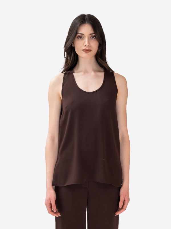 P.A.R.O.S.H. Top smanicato cady Marrone