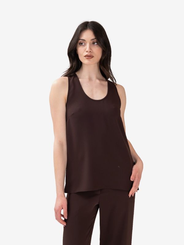 P.A.R.O.S.H. Top smanicato cady Marrone