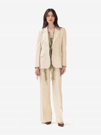 P.A.R.O.S.H. Pantalone palazzo lino Beige