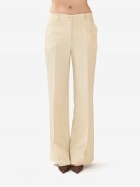 P.A.R.O.S.H. Pantalone palazzo lino Beige