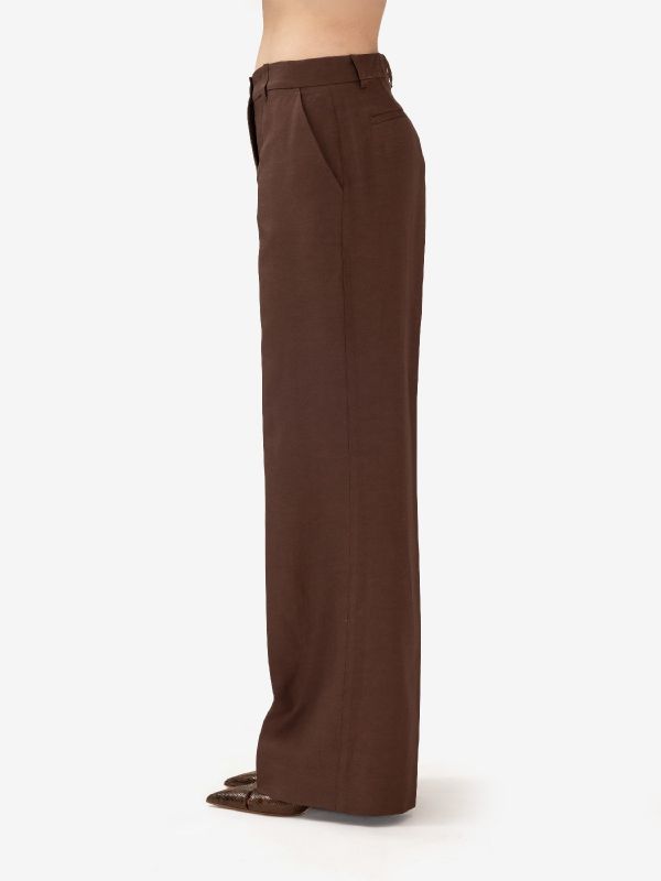 P.A.R.O.S.H. Pantalone palazzo lino Marrone