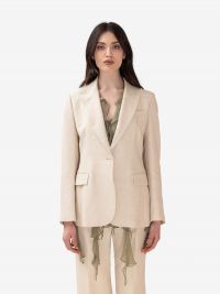 P.A.R.O.S.H. Blazer monopetto lino Beige
