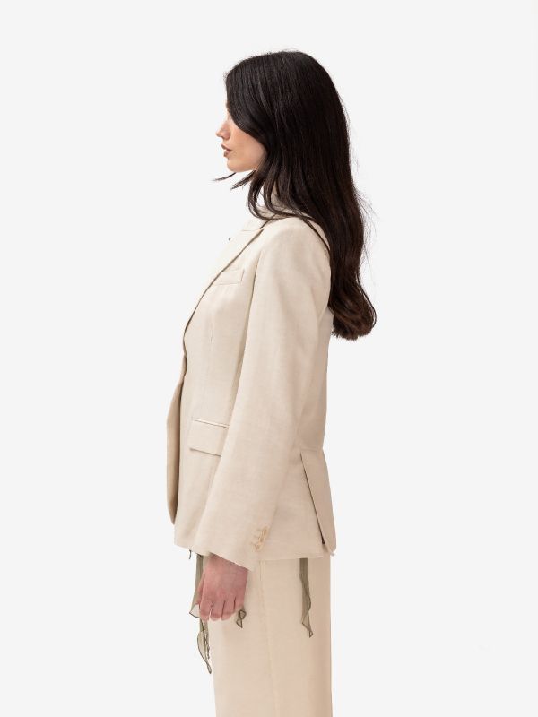 P.A.R.O.S.H. Blazer monopetto lino Beige