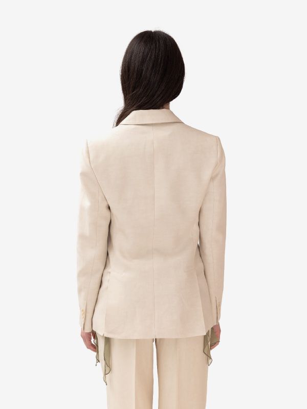 P.A.R.O.S.H. Blazer monopetto lino Beige