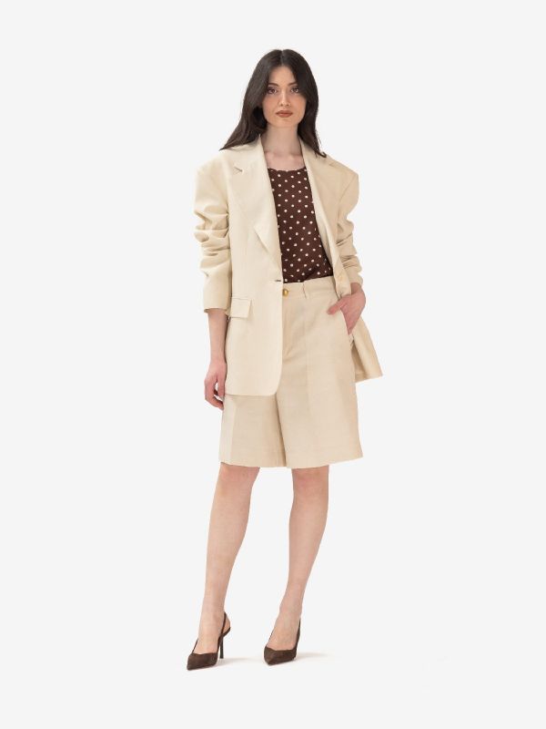 P.A.R.O.S.H. Blazer oversize lino Beige