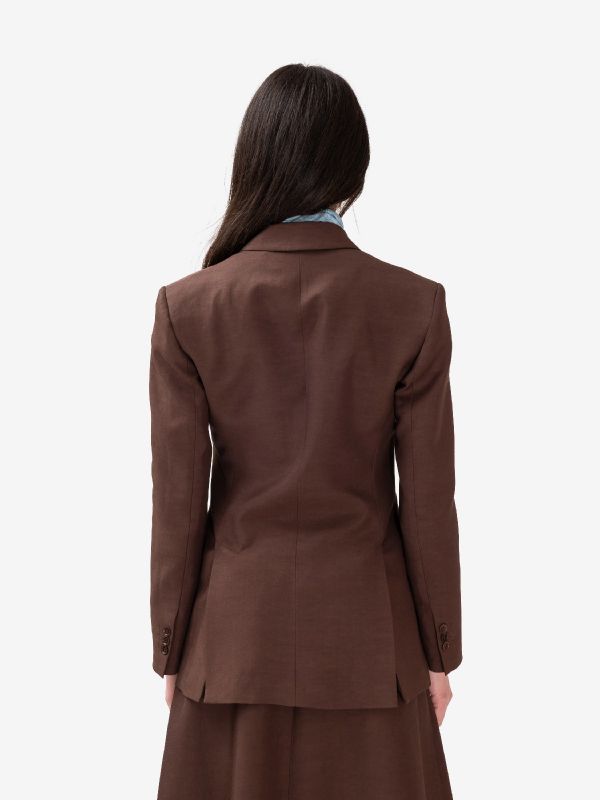 P.A.R.O.S.H. Blazer doppiopetto lino/viscosa Marrone