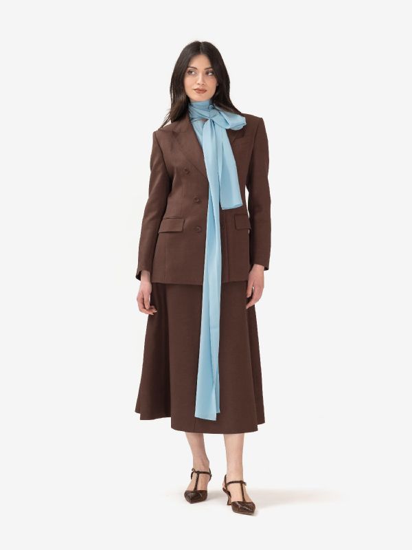 P.A.R.O.S.H. Blazer doppiopetto lino/viscosa Marrone