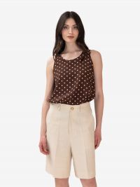 P.A.R.O.S.H. Top seta a pois Marrone