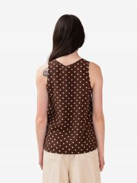 P.A.R.O.S.H. Top seta a pois Marrone