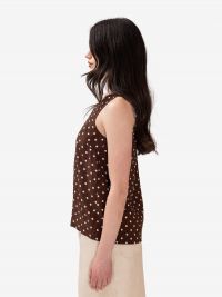 P.A.R.O.S.H. Top seta a pois Marrone