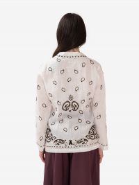 P.A.R.O.S.H. Blazer lino + ricami marroni Bianco