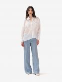 ERIKA CAVALLINI Pantalone cotone largo Celeste