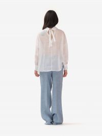 P.A.R.O.S.H. Pantalone palazzo lino Azzurro