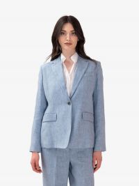 P.A.R.O.S.H. Blazer monopetto lino Celeste polvere