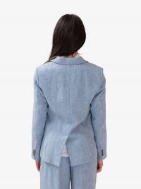 P.A.R.O.S.H. Blazer monopetto lino Celeste polvere
