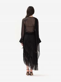 ERIKA CAVALLINI Gonna a petali asimettrica georgette Nero