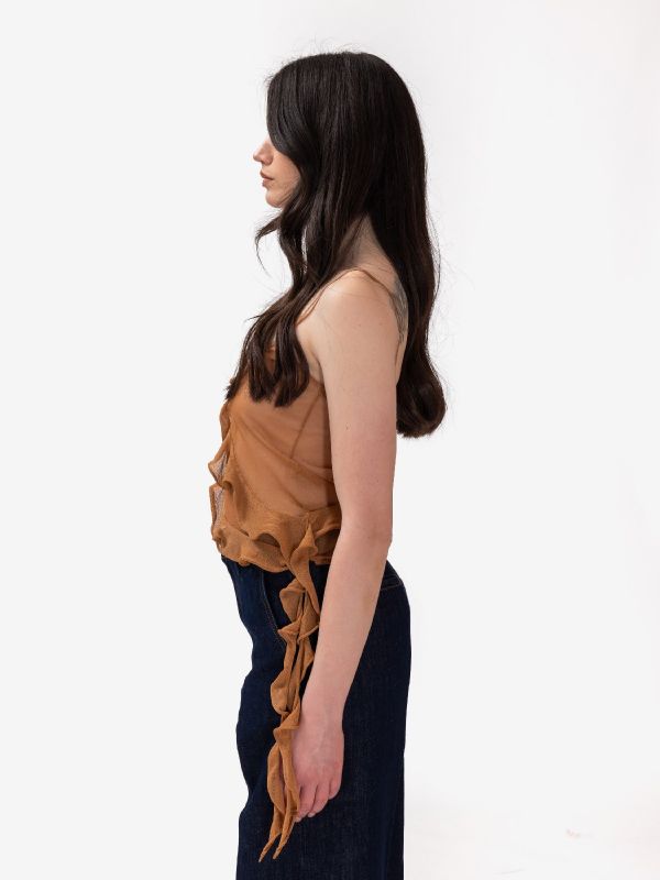 ERIKA CAVALLINI Top rouche filo Marrone