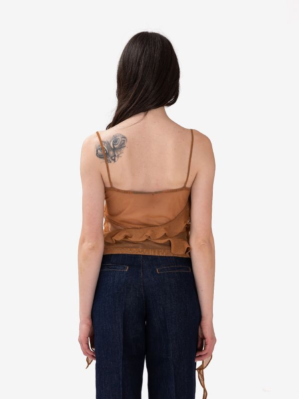 ERIKA CAVALLINI Top rouche filo Marrone