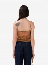 ERIKA CAVALLINI Top rouche filo Marrone