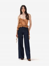ERIKA CAVALLINI Top rouche filo Marrone