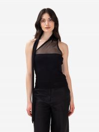 ERIKA CAVALLINI Maglia monospalla filo Nero
