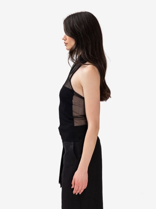 ERIKA CAVALLINI Maglia monospalla filo Nero