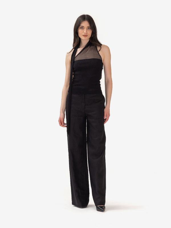 ERIKA CAVALLINI Maglia monospalla filo Nero