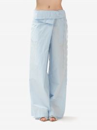 ERIKA CAVALLINI Pantalone cotone largo Celeste