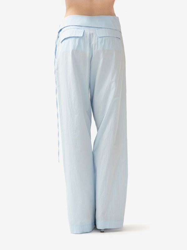 ERIKA CAVALLINI Pantalone cotone largo Celeste