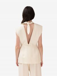 ERIKA CAVALLINI Gilet lino Panna