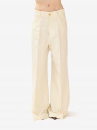 ERIKA CAVALLINI Pantalone largo spacco dietro Panna