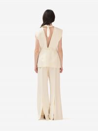 ERIKA CAVALLINI Pantalone largo spacco dietro Panna