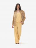 ERIKA CAVALLINI Pantalone largo spacco dietro Panna