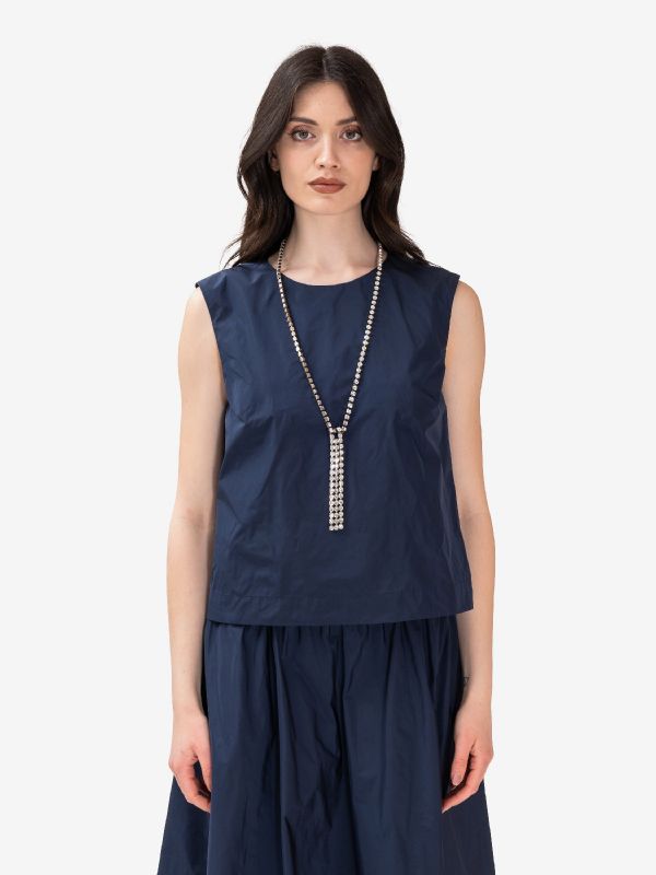 P.A.R.O.S.H. Blusa smanicata taffetà