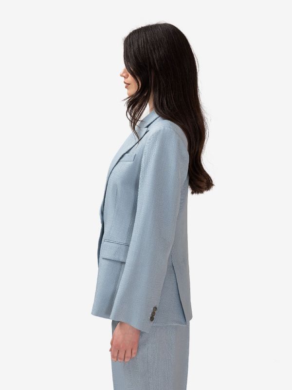 P.A.R.O.S.H. Blazer monopetto viscosa Celeste