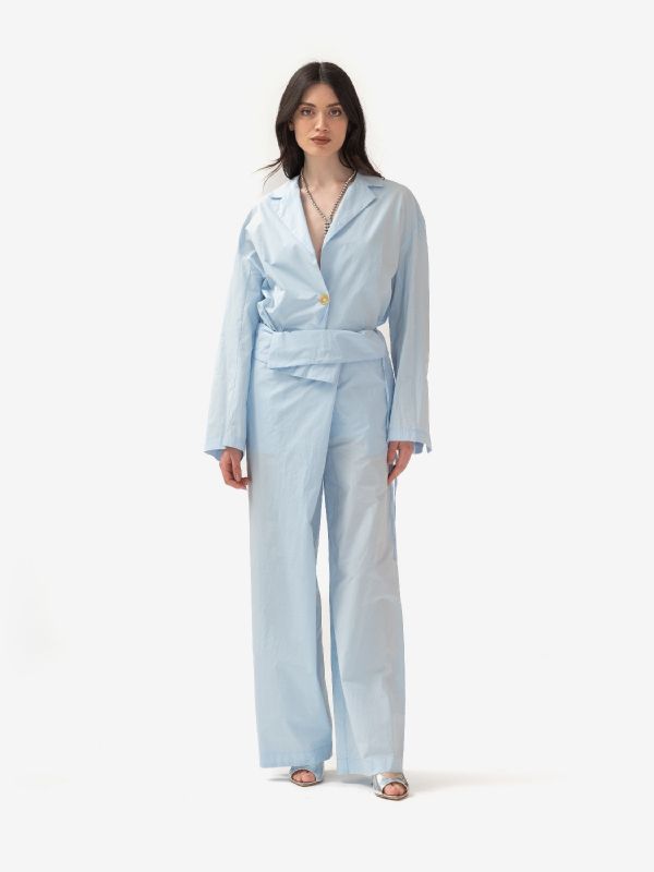 ERIKA CAVALLINI Camicia / giacca cotone Celeste