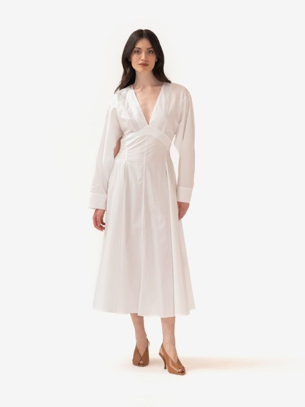 ERIKA CAVALLINI Abito midi cotone m/l Bianco