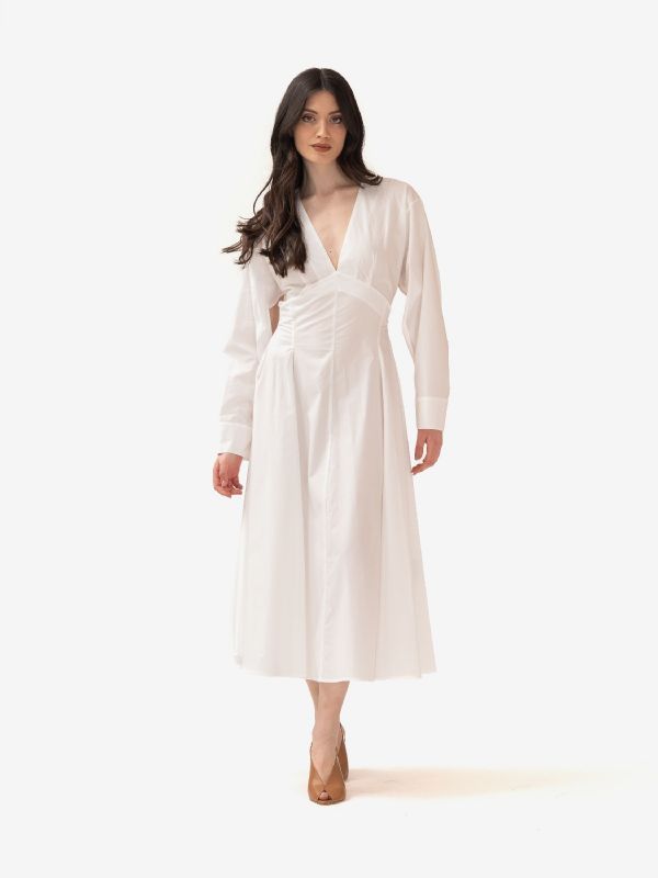 ERIKA CAVALLINI Abito midi cotone m/l Bianco