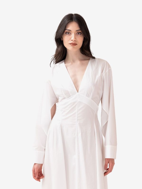 ERIKA CAVALLINI Abito midi cotone m/l Bianco