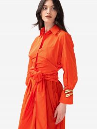 ERIKA CAVALLINI Camicia con fusciacca taffetà Arancio