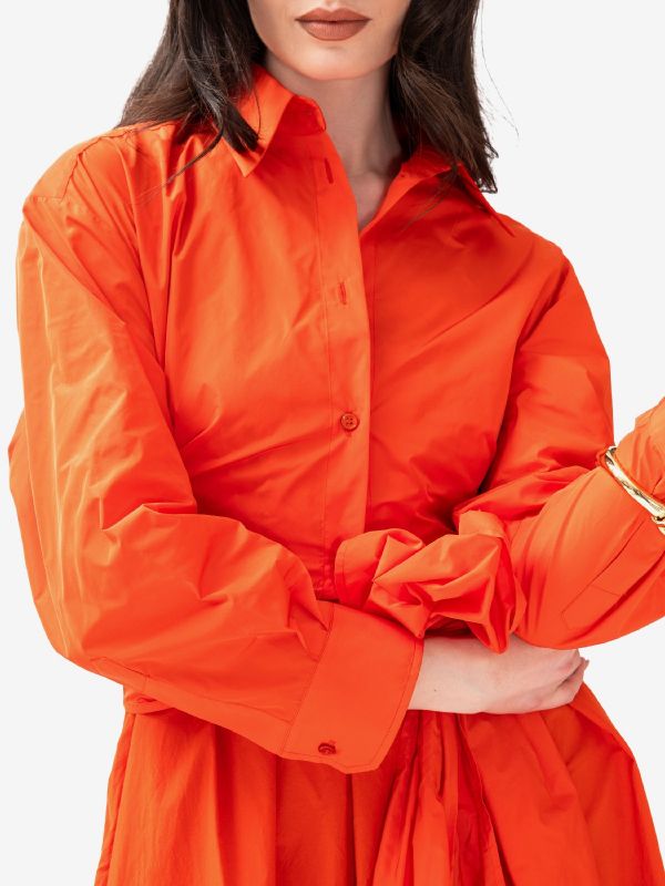 ERIKA CAVALLINI Camicia con fusciacca taffetà Arancio