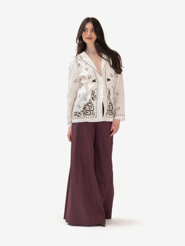 FEDERICA TOSI Pantalone palazzo cotone Vinaccio