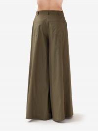FEDERICA TOSI Pantalone palazzo cotone Verde militare