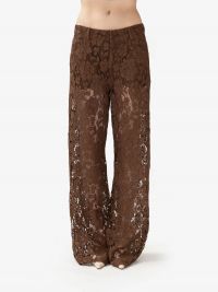 FEDERICA TOSI Pantalone palazzo pizzo Marrone