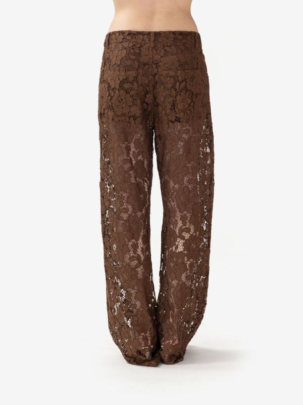 FEDERICA TOSI Pantalone palazzo pizzo Marrone