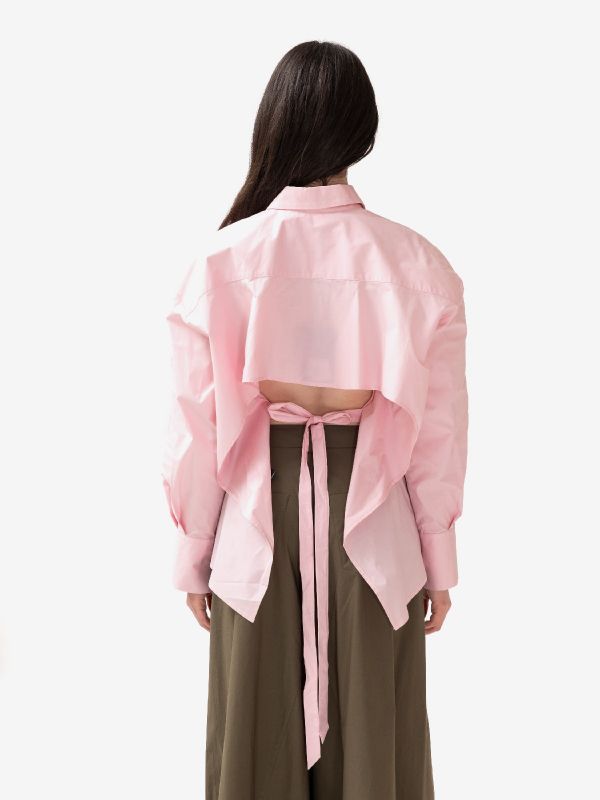 FEDERICA TOSI Camicia cotone con schiena scoperta Rosa