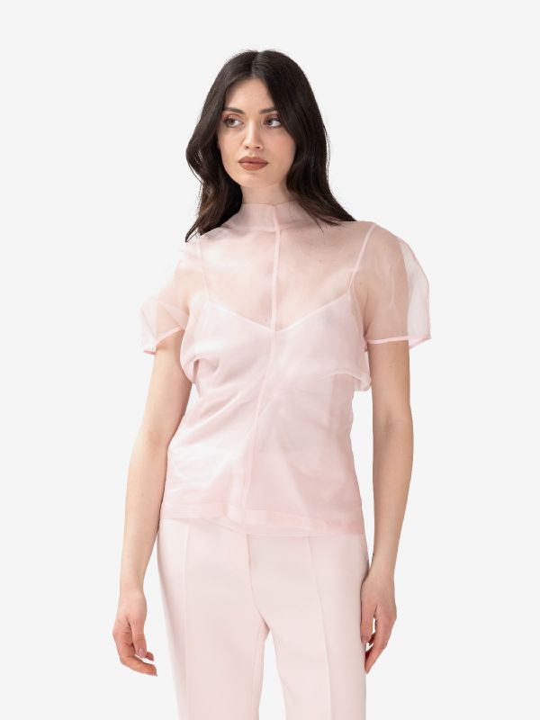 FEDERICA TOSI Blusa organza m/c Rosa