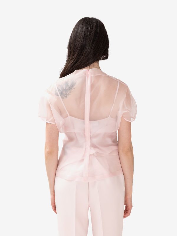FEDERICA TOSI Blusa organza m/c Rosa