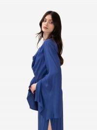 FEDERICA TOSI Abito lungo maniche lunghe seta Blu cobalto